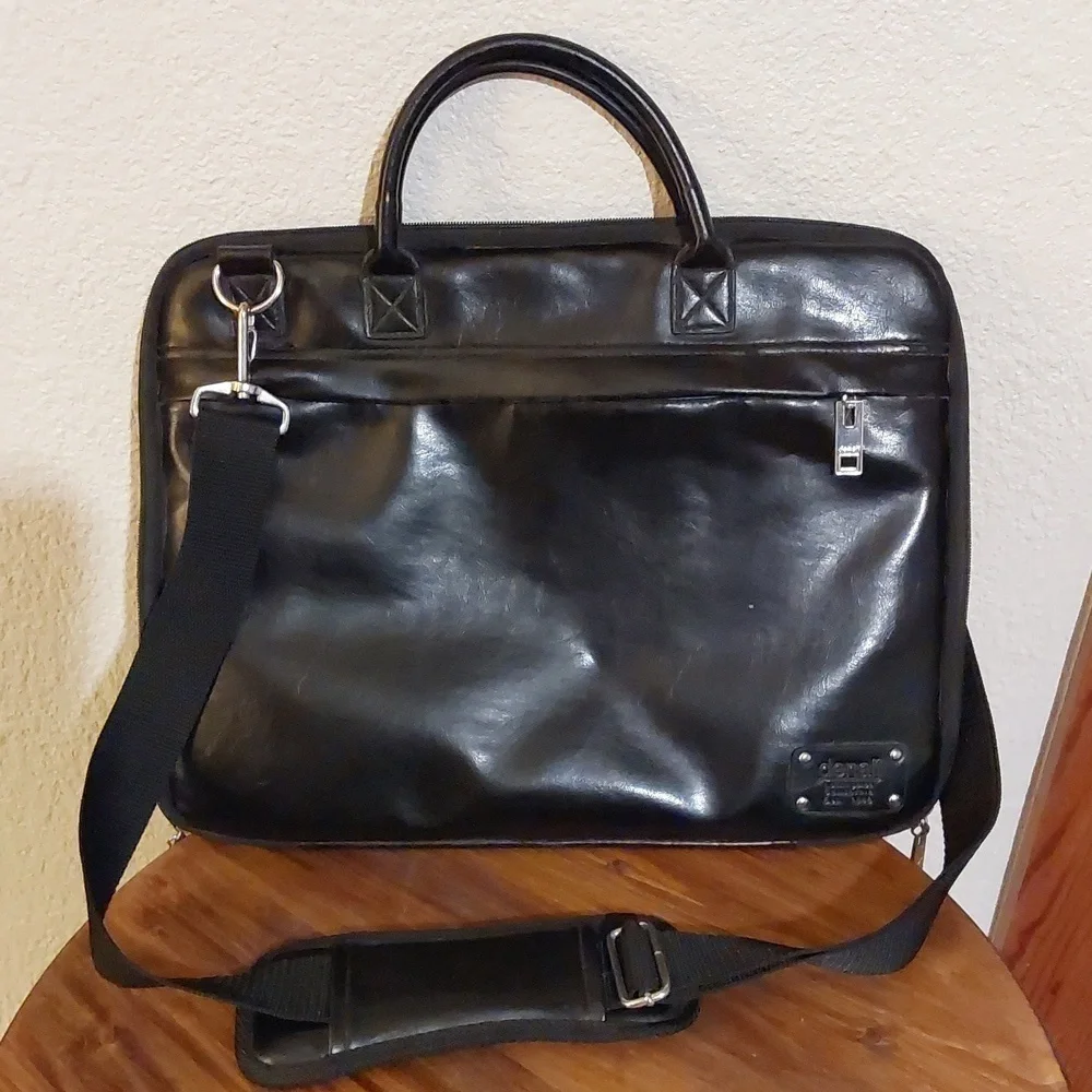 Denall Black laptop Messenger Bag TOTE like new Office Career business Neutral